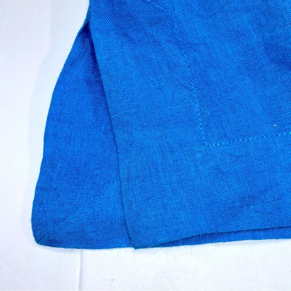 Lilly Pulitzer Amelia Island Blue Linen Tunic Medium Top Beaded Resort - Picture 11 of 11